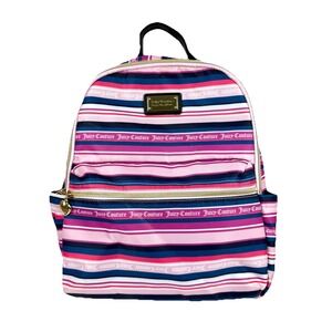 Juicy Couture‎ Wild Heart Striped Squad Backpack Nylon Medium Handbag New